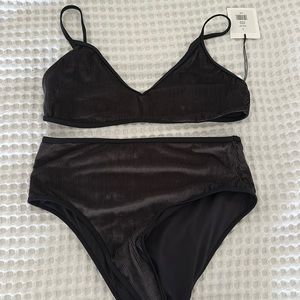 Onia Black Swimsuit Set w/ Shorts
